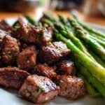 Garlic Butter Steak Bites with Asparagus