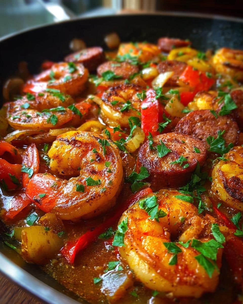 Keto Cajun Shrimp and Sausage Skillet - detail 2