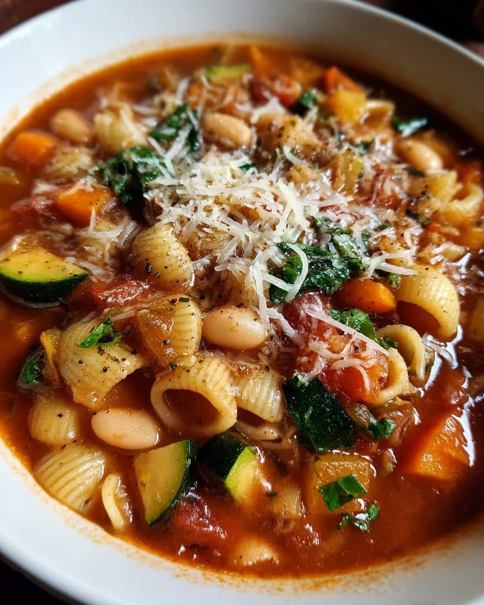 Minestrone Soup with Pasta and Beans - detail 1