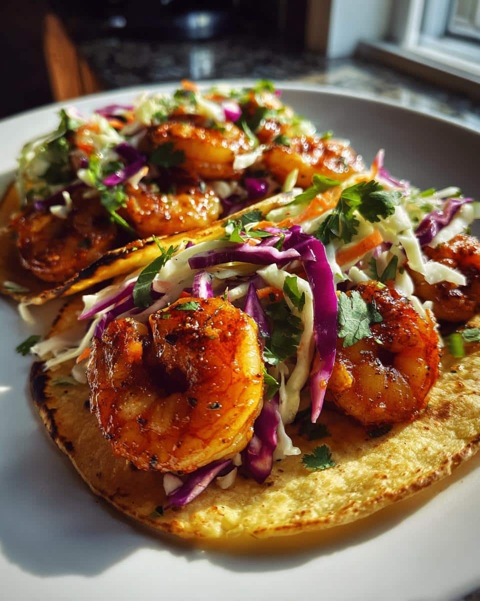 Shrimp Tacos with Lime Slaw - detail 1