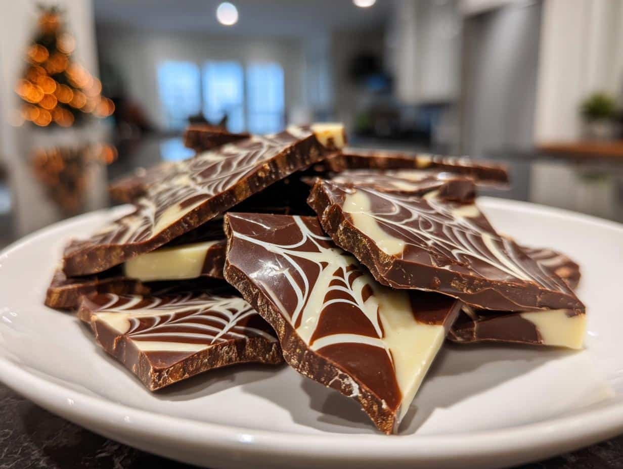 Spooky Spiderweb Chocolate Bark Recipe in Just 10 Minutes