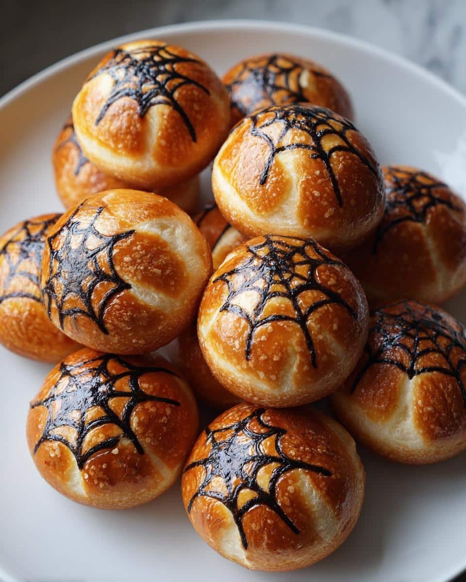 Spiderweb Pretzel Bites - detail 1