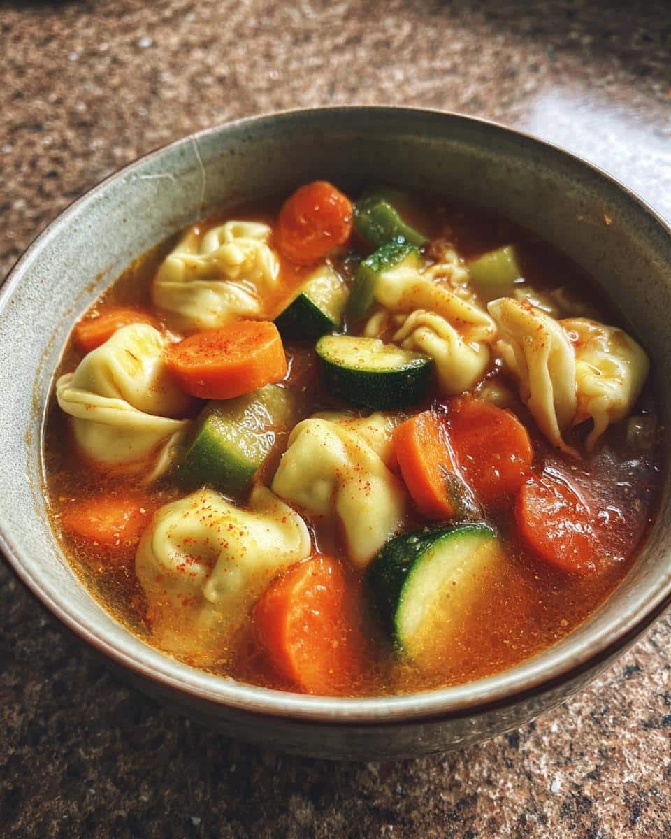 Tortellini Vegetable Soup - detail 1