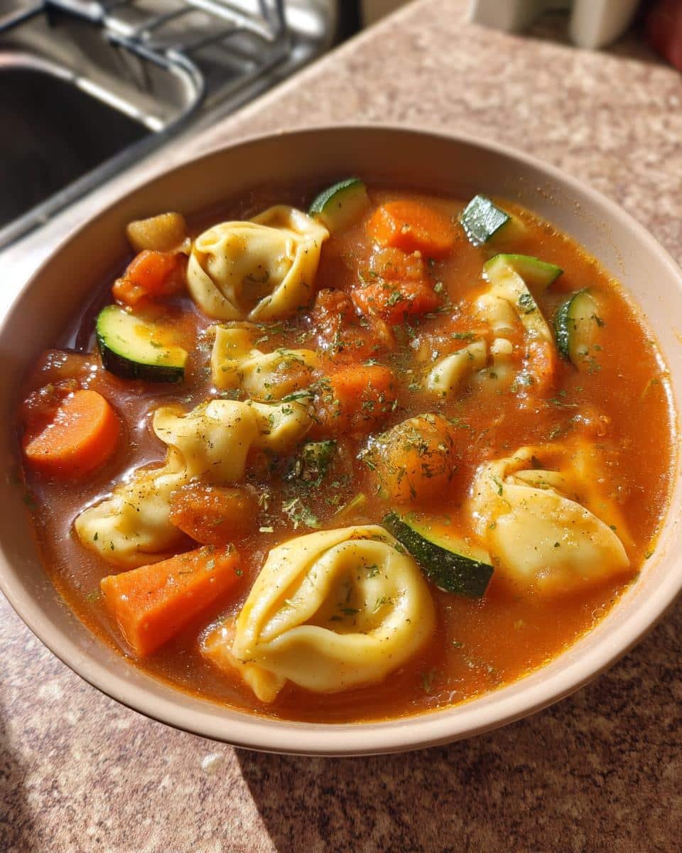 Tortellini Vegetable Soup - detail 2