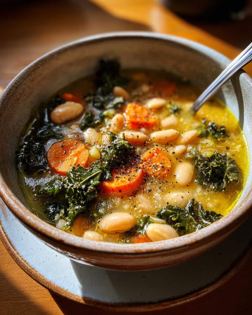 Tuscan White Bean Kale Soup - detail 2