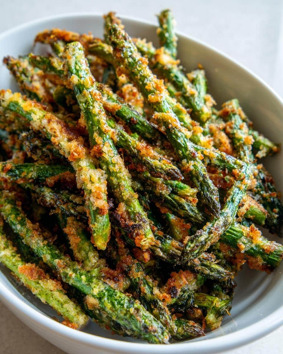Air fryer asparagus with parmesan crust - detail 1