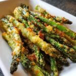 Air fryer asparagus with parmesan crust