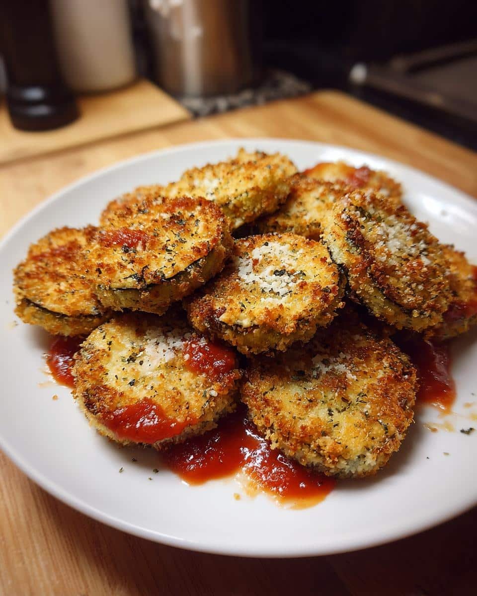 20-Minute Air Fryer Crispy Eggplant Rounds Recipe with Parmesan