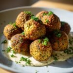 Air fryer falafel with tahini sauce