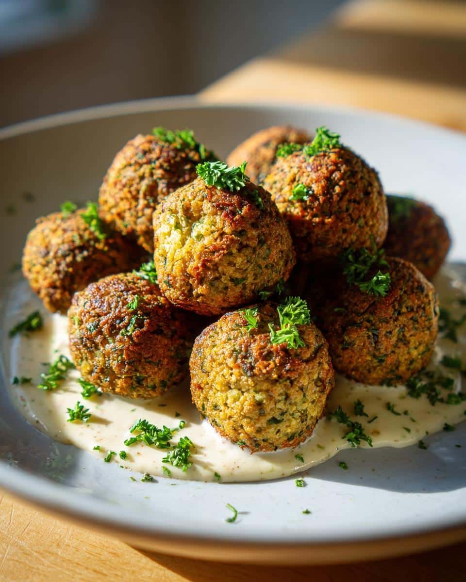 Crispy Air Fryer Falafel with Tahini Sauce in 30 Minutes