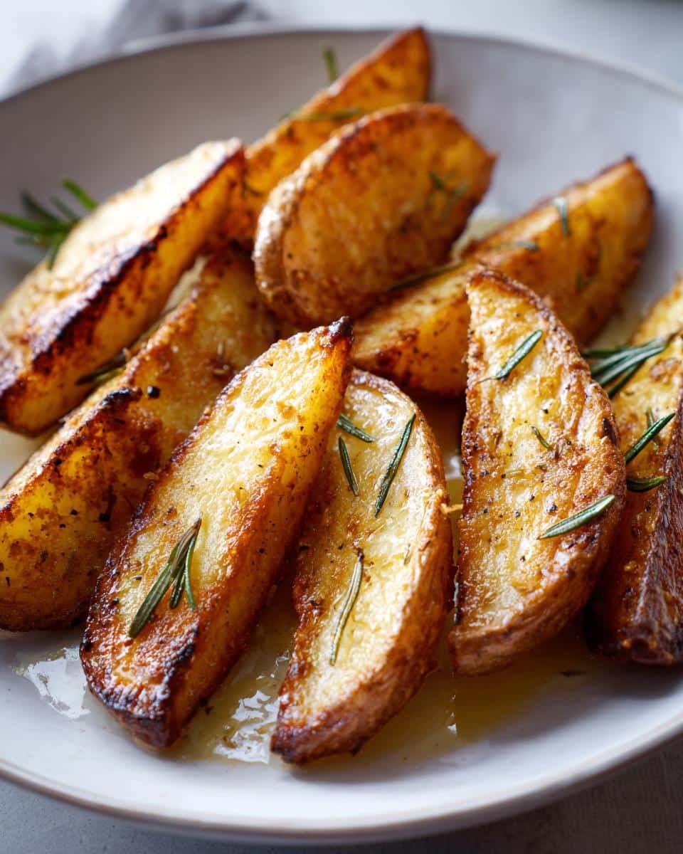 Air fryer garlic herb potato wedges