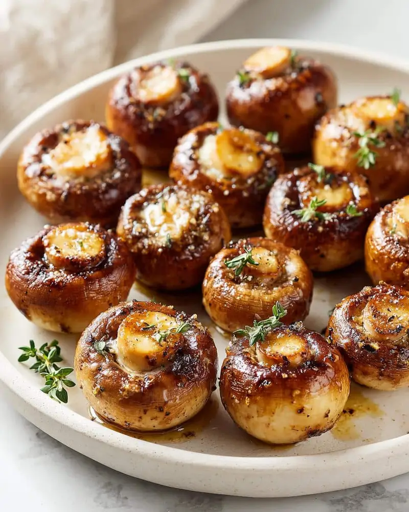 15-Minute Air Fryer Garlic Mushrooms with Thyme You’ll Crave