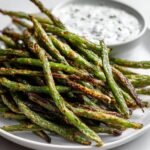 Air fryer green bean fries with ranch yogurt