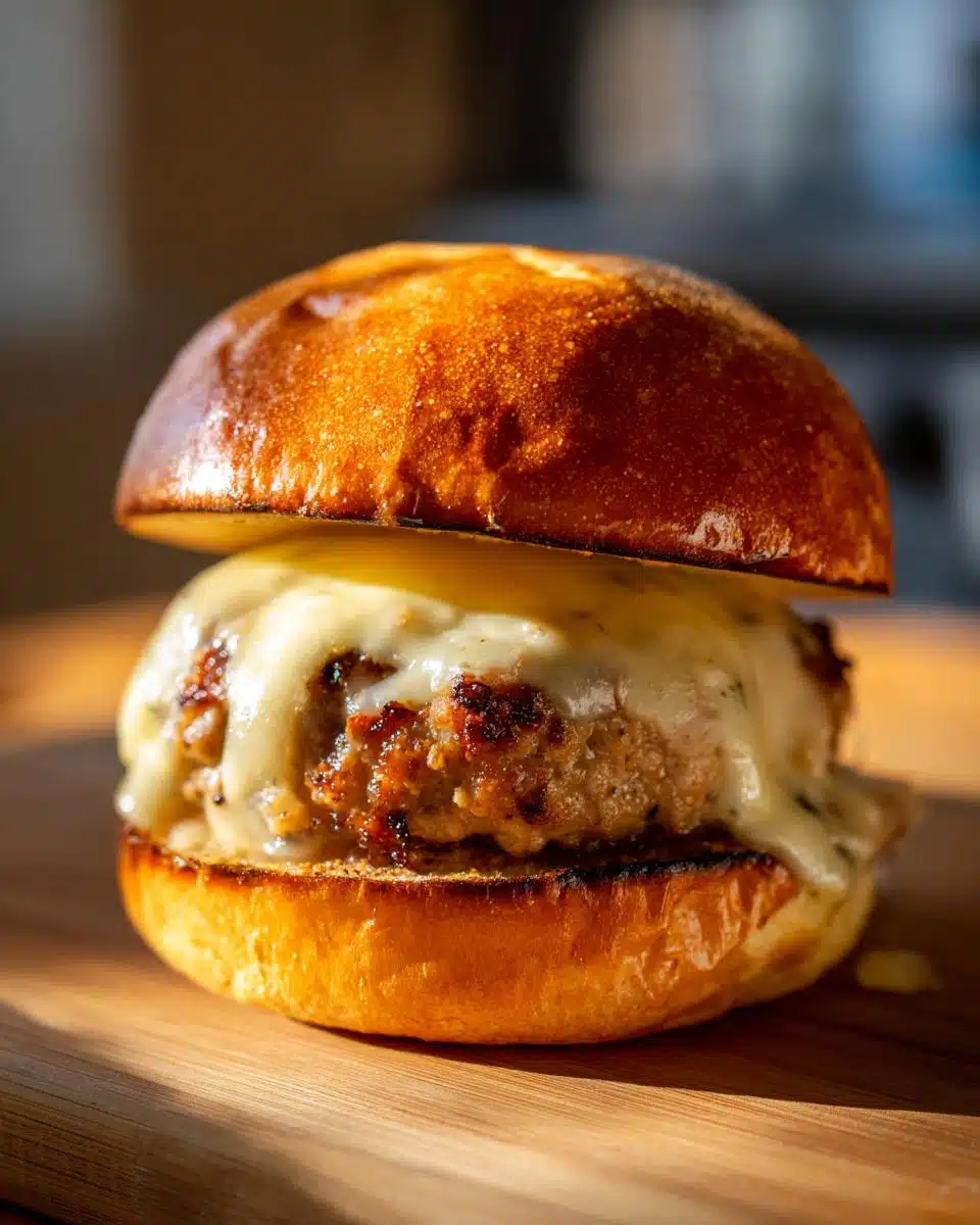 Air fryer mozzarella-stuffed turkey burgers - detail 1