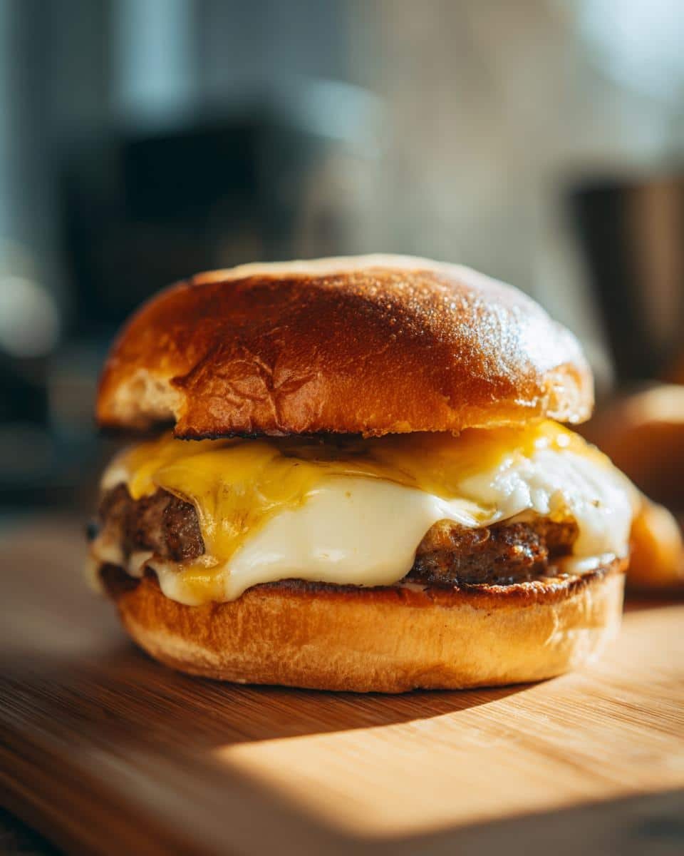 Air fryer mozzarella-stuffed turkey burgers - detail 2
