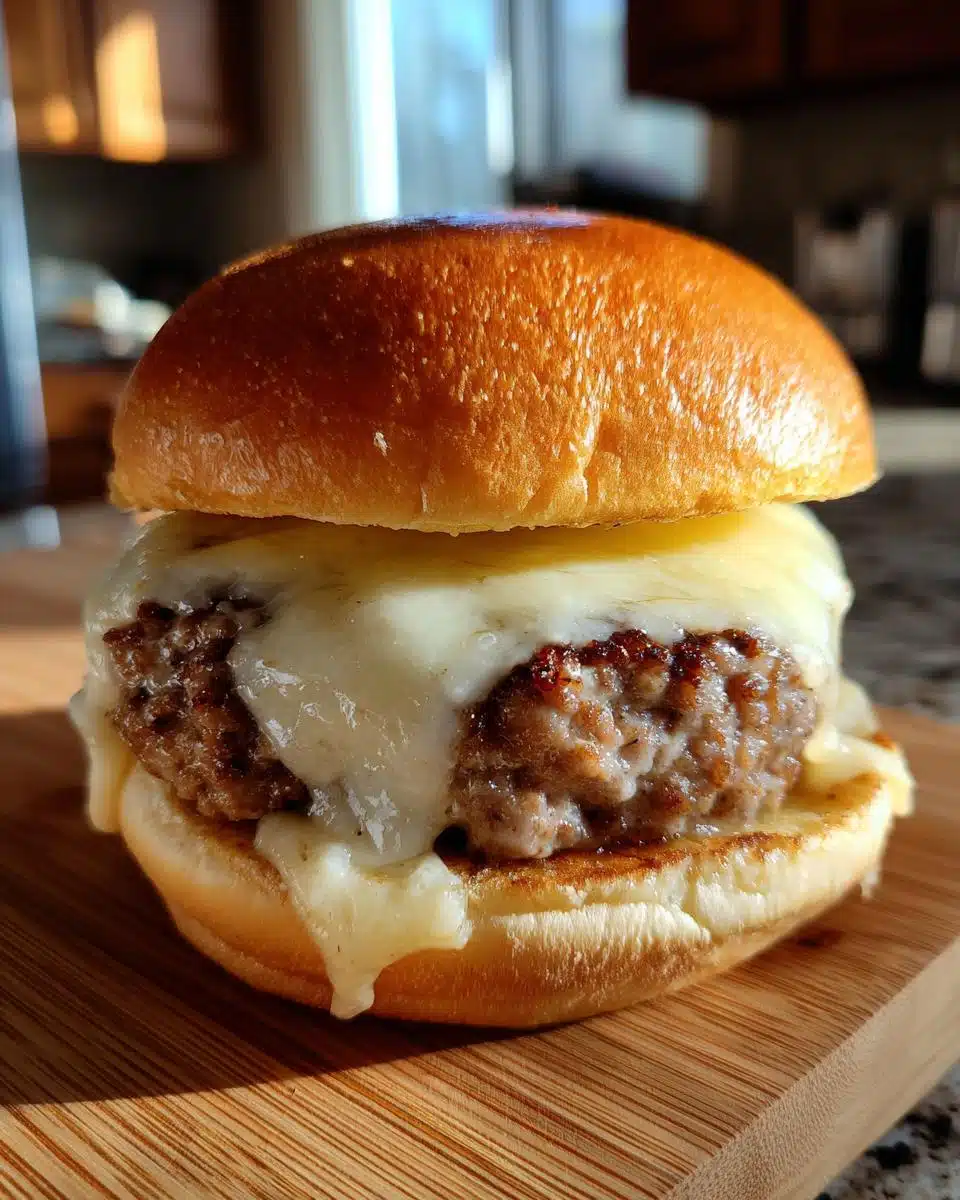 Air fryer mozzarella-stuffed turkey burgers