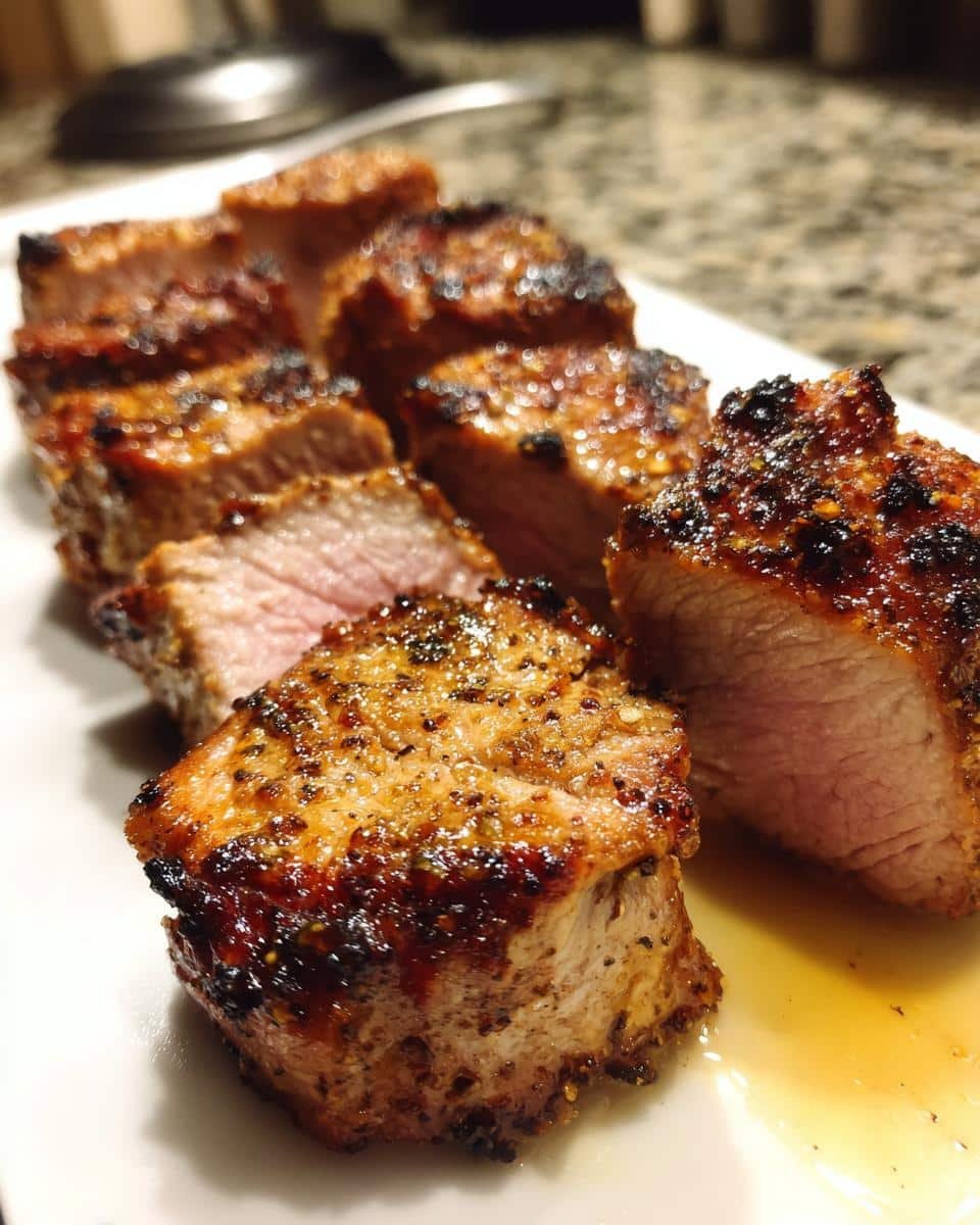 Air fryer pork tenderloin medallions - detail 1