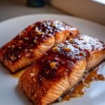Air fryer salmon with honey-soy glaze