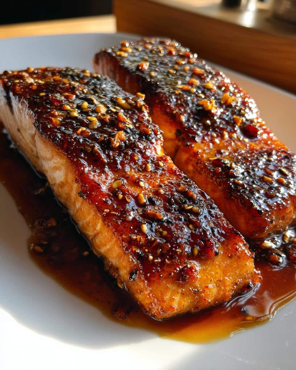 Air fryer salmon with honey-soy glaze - detail 2