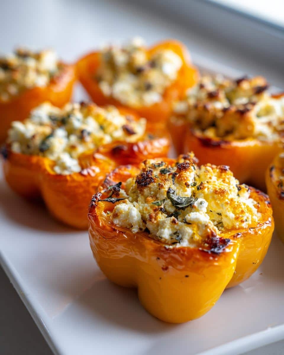 Air fryer stuffed mini peppers with feta - detail 1