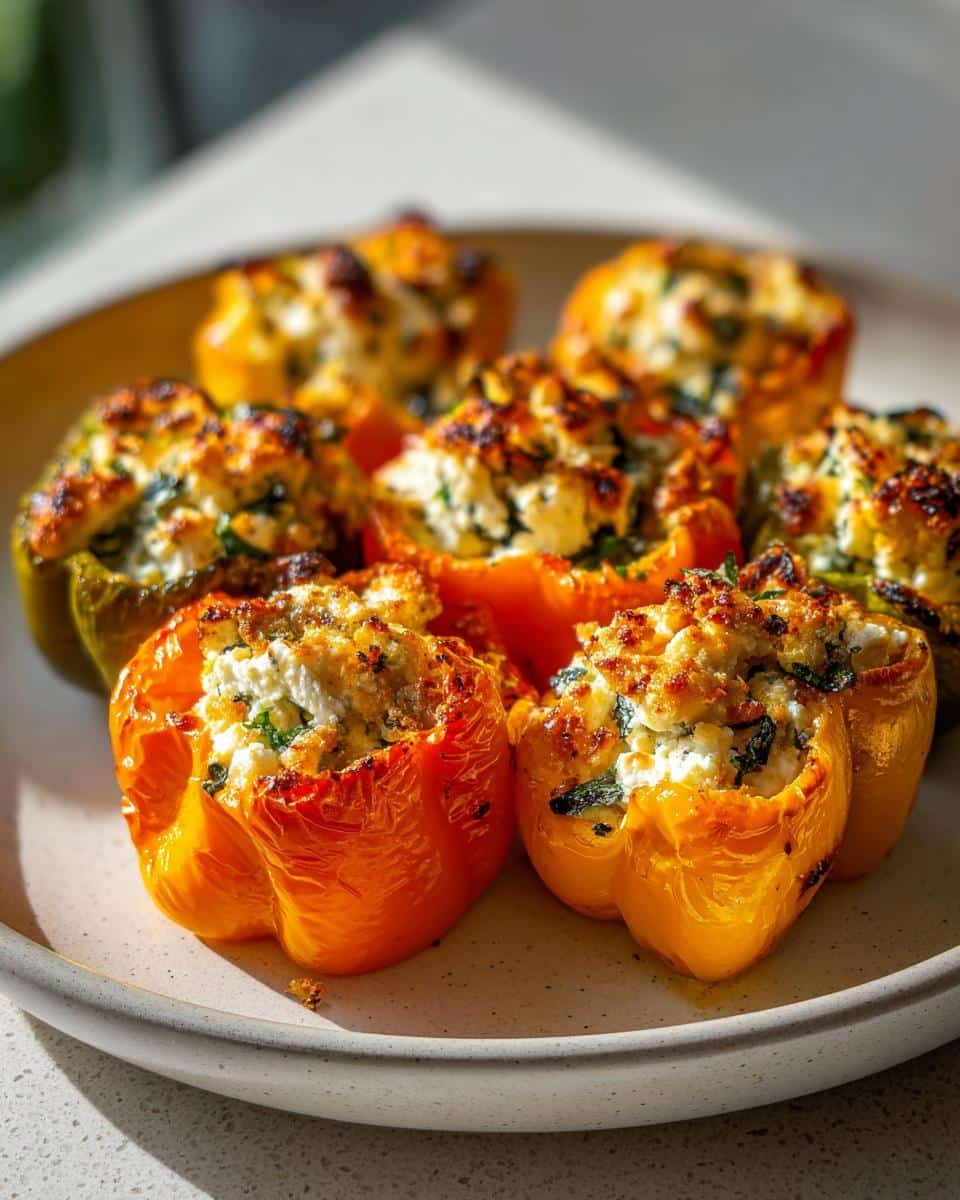 Air fryer stuffed mini peppers with feta - detail 2
