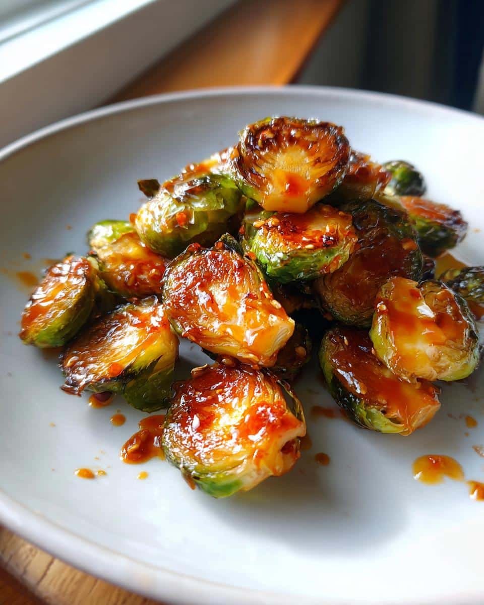 Crispy Air Fryer Sweet Chili Brussels Sprouts in 20 Minutes