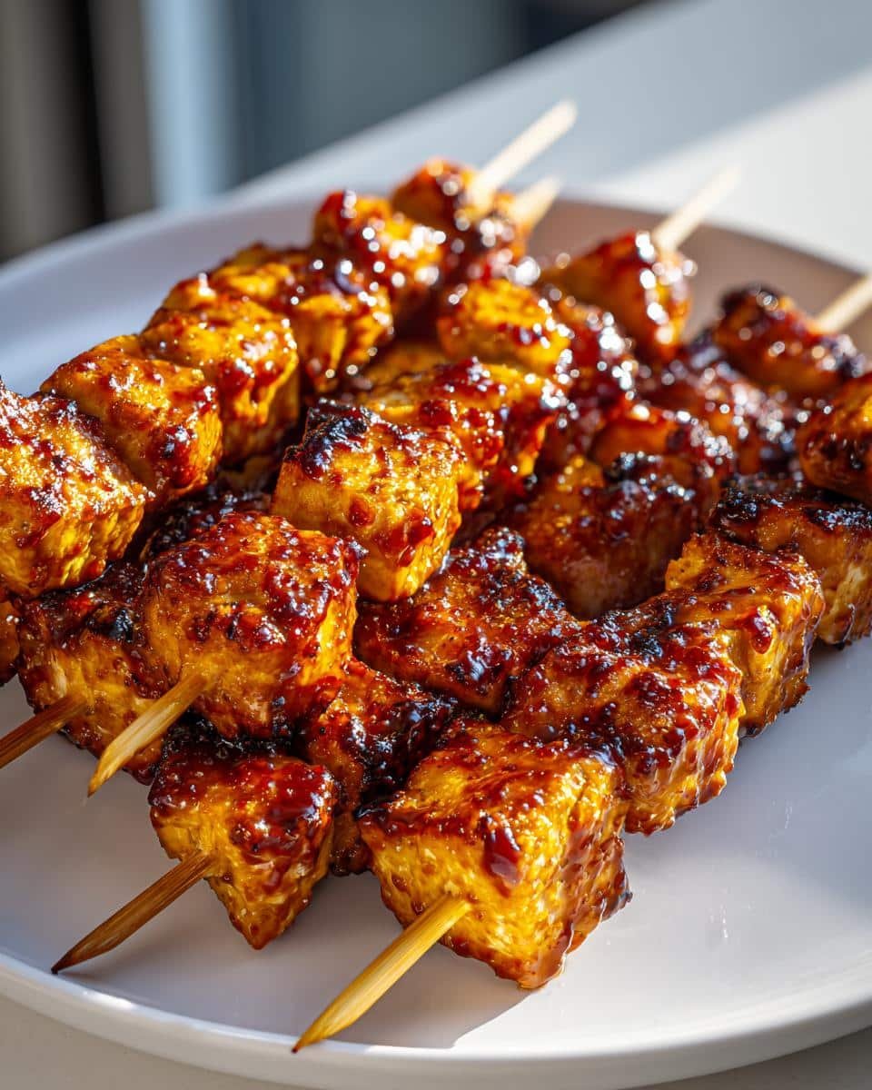 Air fryer teriyaki chicken skewers - detail 1