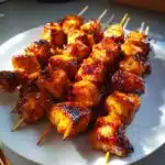 Air fryer teriyaki chicken skewers