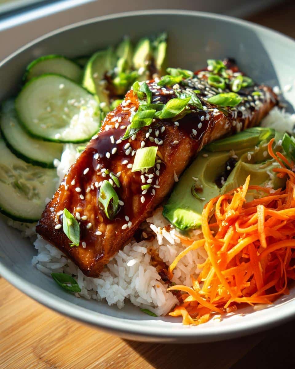 Air fryer teriyaki salmon bowls - detail 1