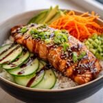 Air fryer teriyaki salmon bowls