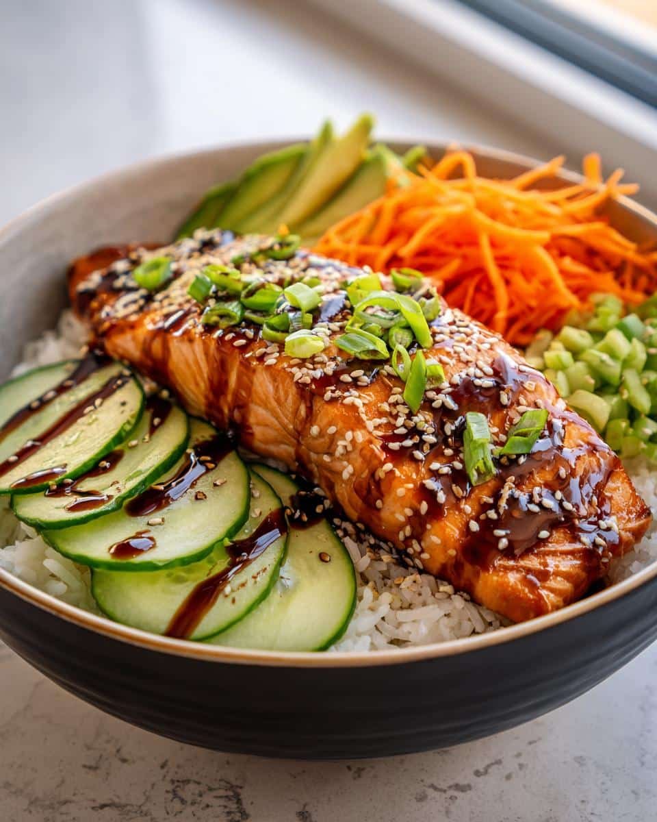 20-Minute Air Fryer Teriyaki Salmon Bowls – Irresistible Flavor!