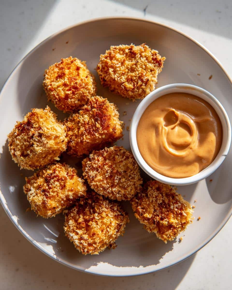 Air fryer tofu nuggets with peanut sauce - detail 1