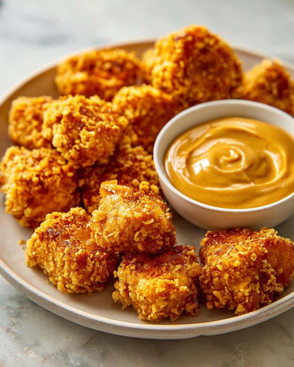 Air fryer tofu nuggets with peanut sauce - detail 2