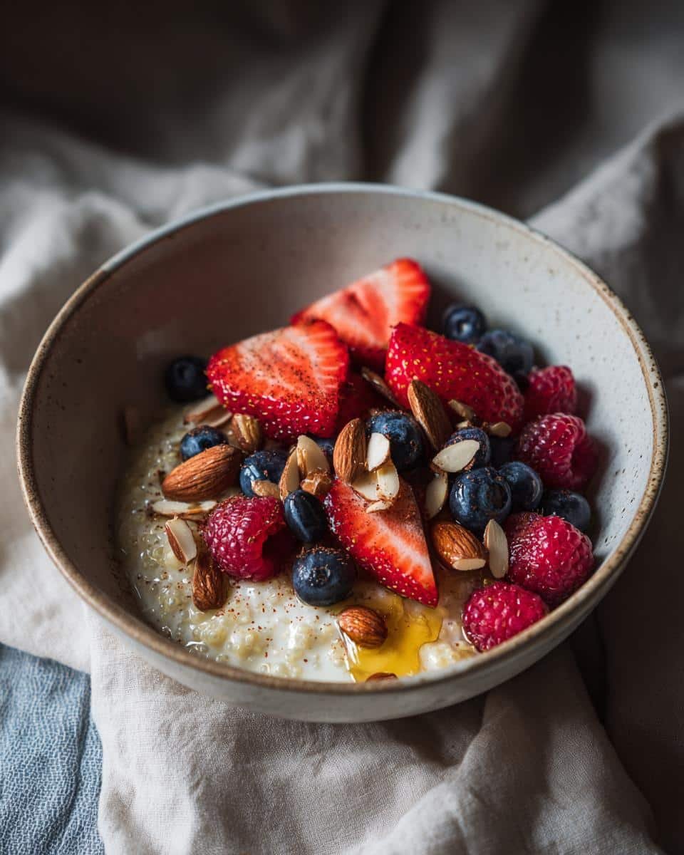 1 Perfect Breakfast Quinoa Bowls with Almonds and Berries Recipe