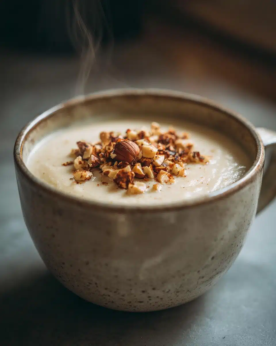 Celeriac and hazelnut soup