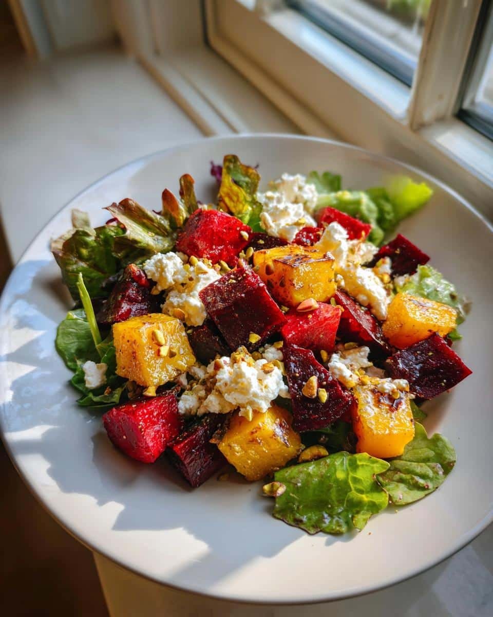 Citrus-roasted beet and feta salad with pistachios - detail 2
