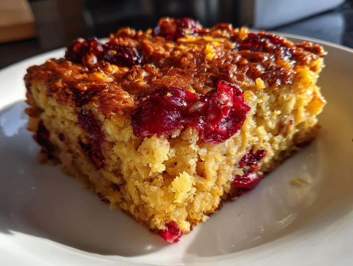 Irresistible 35-Minute Cranberry-Orange Baked Oatmeal Squares