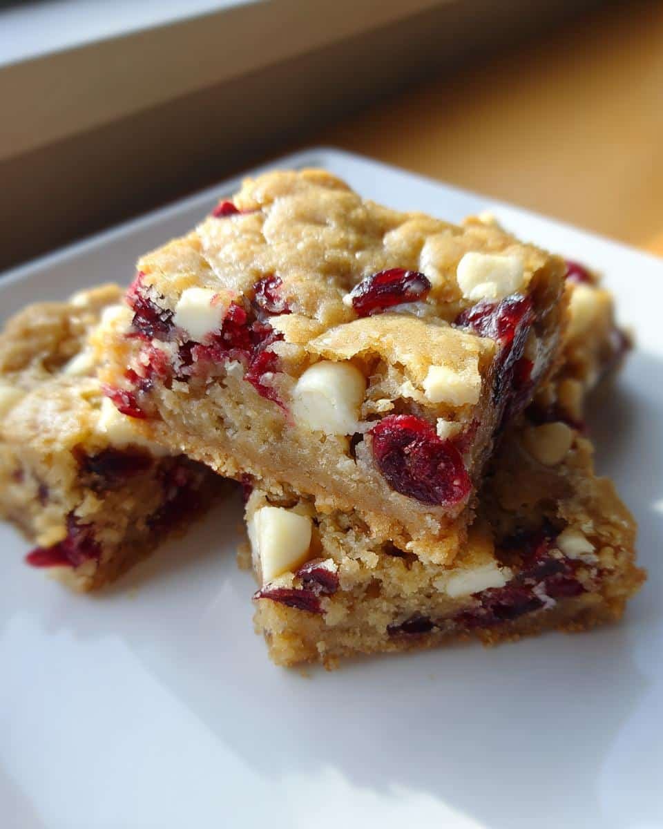 Irresistible Cranberry White Chocolate Blondies in 30 Minutes