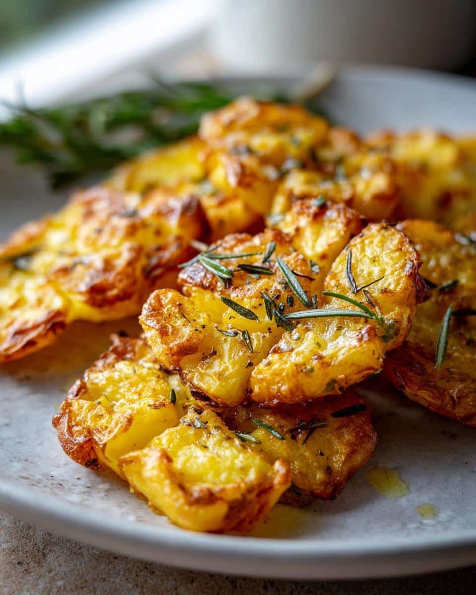 Crispy smashed potatoes with rosemary - detail 1