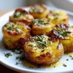 Crispy smashed potatoes with rosemary