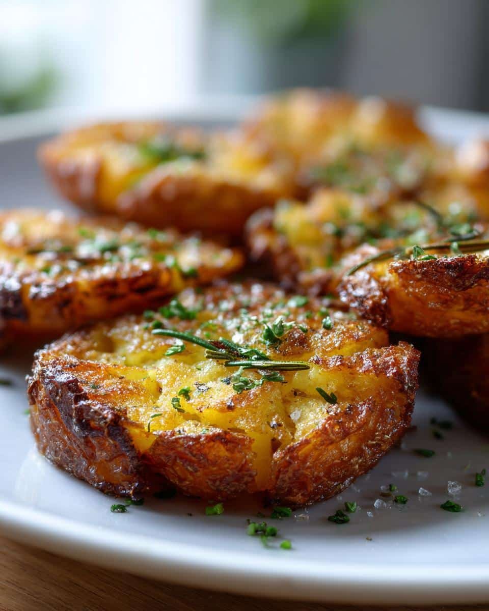Crispy smashed potatoes with rosemary - detail 2