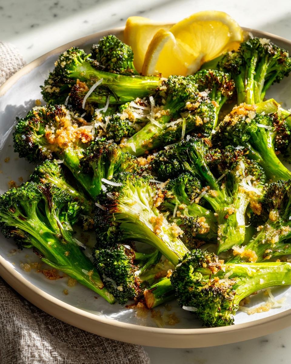 Garlic-parmesan roasted broccoli with lemon - detail 1