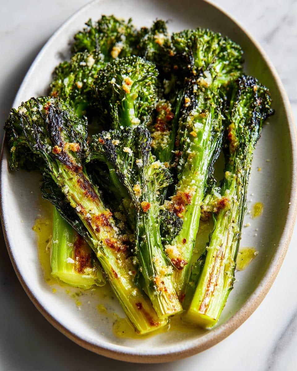 Garlic-parmesan roasted broccoli with lemon - detail 2