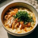 Ginger garlic chicken congee
