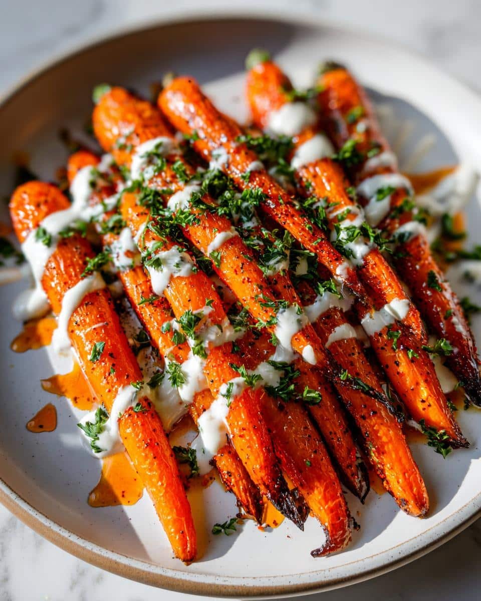 Harissa-roasted carrots with lemon yogurt - detail 1