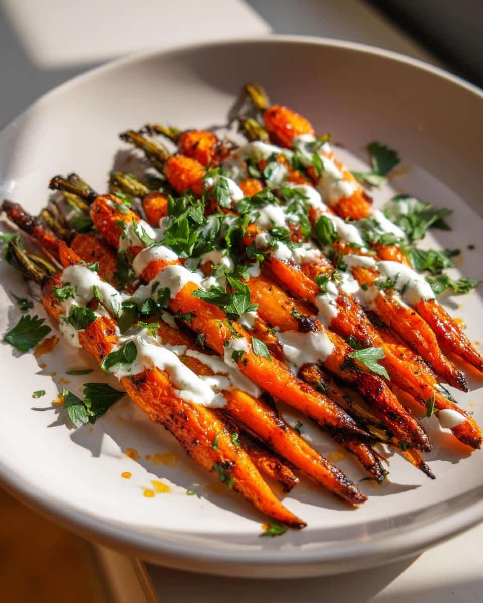 Harissa-roasted carrots with lemon yogurt - detail 3