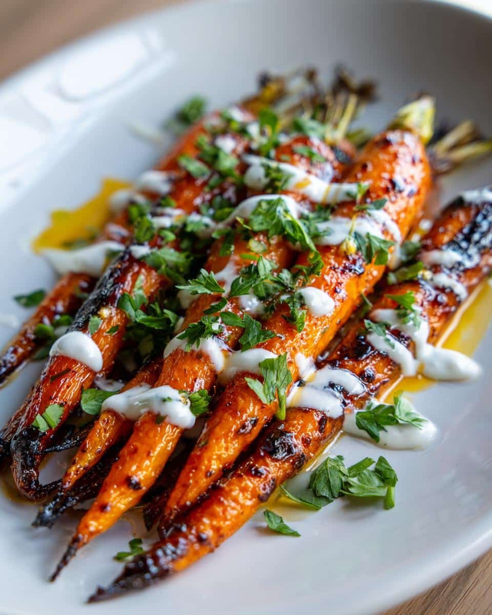 Fiery Harissa-Roasted Carrots with Lemon Yogurt in 35 Minutes