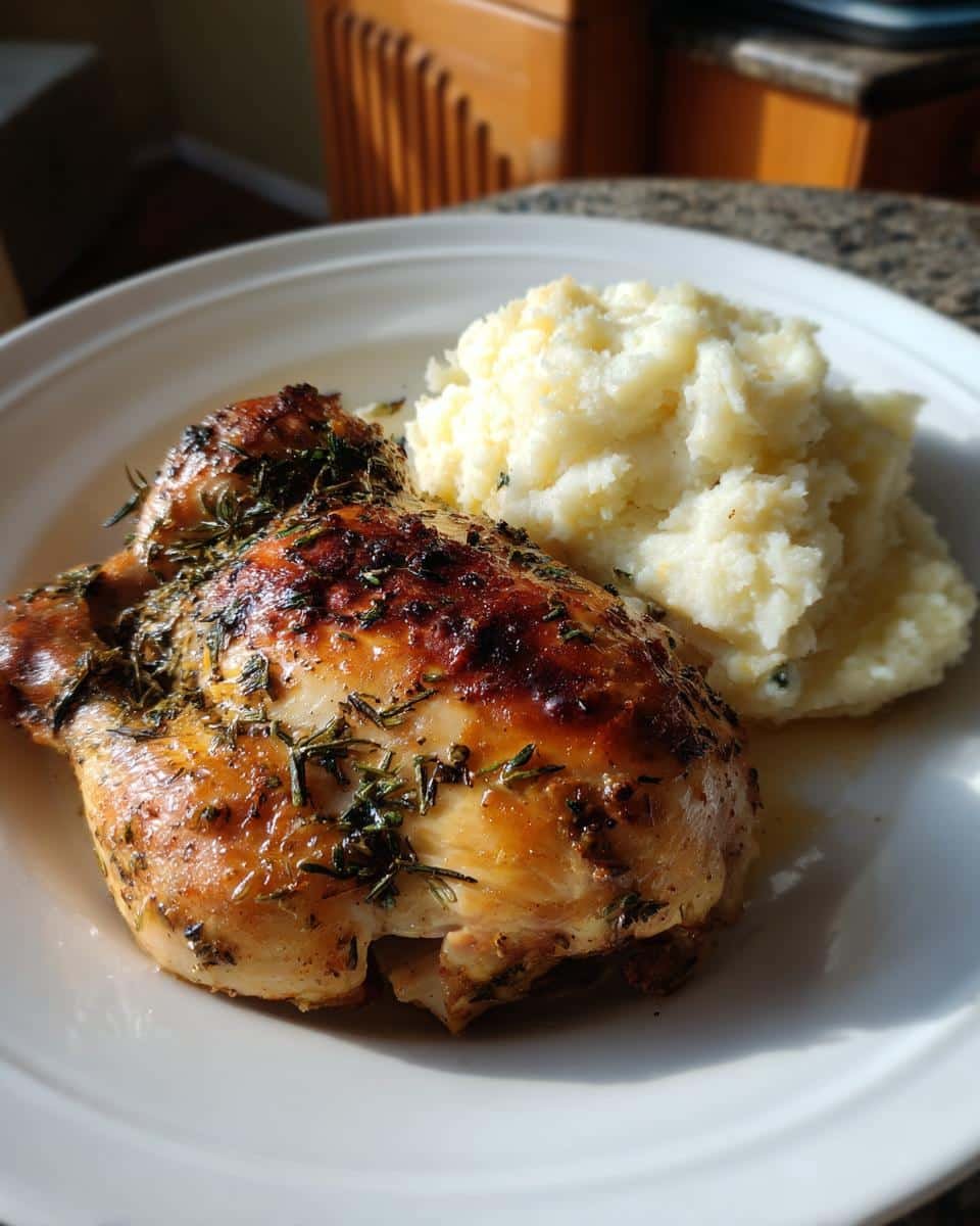 Herbed roast chicken with cauliflower mash - detail 1