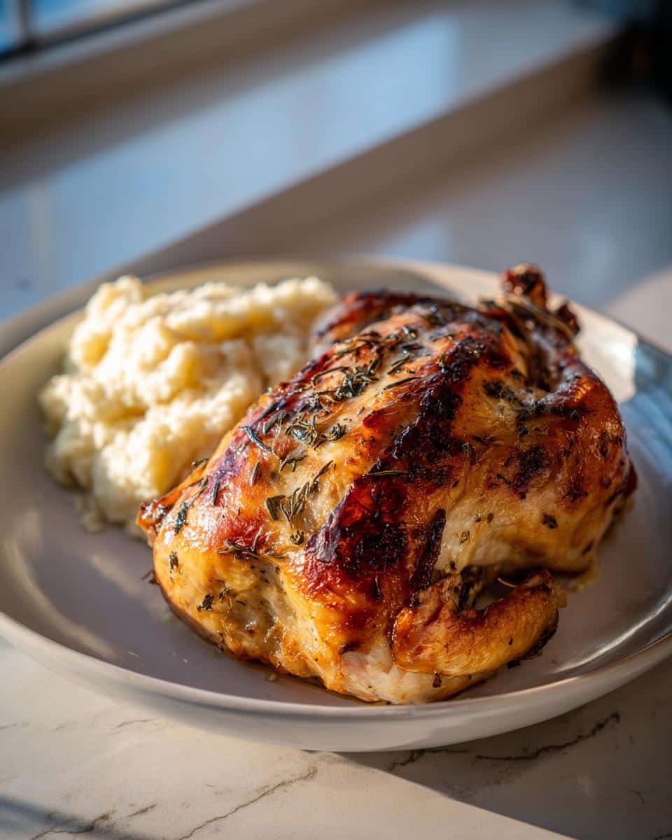 Heavenly Herbed Roast Chicken with Cauliflower Mash Magic in 1 Hour
