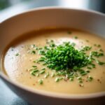 Leek and potato soup with chives